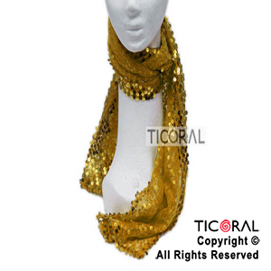 BUFANDA HS5889-2 LENTEJUELAS ORO 1.5M X 23CM x 1